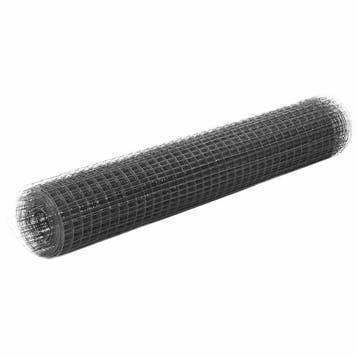 vidaXL Kippengaas 10x1 m staal met PVC coating grijs, Tuin en Terras, Verzenden, Nieuw, IJzer