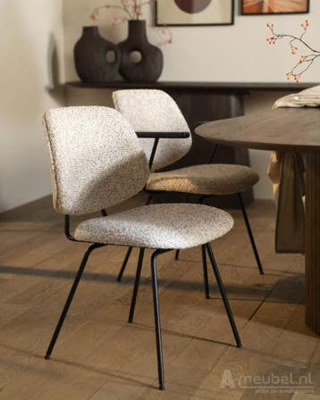 Stoel Jon - Beige Maywood - 95989 - eetkamerstoelen, Nieuw, Stof