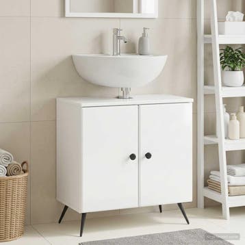 vidaXL Badkamer wastafelkast BREDA Hoogglans Wit 59,5 x 31,5, Verzenden, Nieuw, Wastafelkast