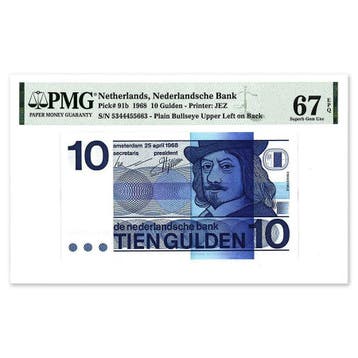 10 Gulden Frans Hals 1968 PMG 67, Verzenden