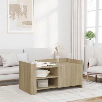 vidaXL Salontafel 100x50x50 cm bewerkt hout sonoma, 100 tot 150 cm, Verzenden, Nieuw, 50 tot 100 cm
