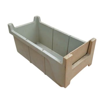 Magazijnbak, 280x140x130 mm, grijs kunststof, gebruikt, Ophalen of Verzenden