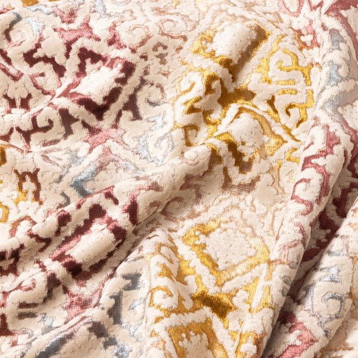 BA085 - Zeldzaam veelkleurig geometrisch fluweel –, Antiek en Kunst, Antiek | Kleden en Textiel