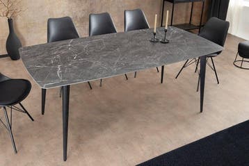 Moderne eettafel MILANO 160 cm antraciet keramiek zwarte, Huis en Inrichting, Tafels | Eettafels, Ophalen of Verzenden, Nieuw
