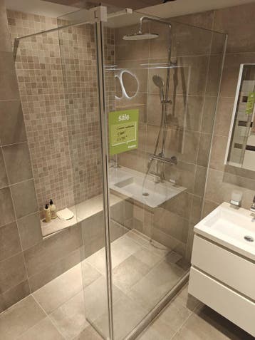 Inloopdouche 120cm met scharnierbaar zijdeel mat wit - 0091, Doe-het-zelf en Verbouw, Sanitair, Ophalen, Nieuw, Glas, Douche