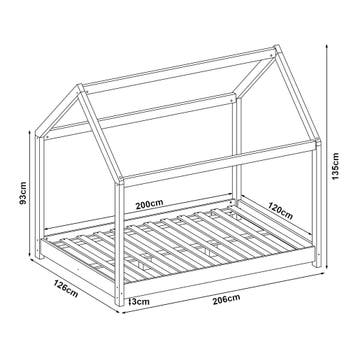 [en.casa] Kinderbed Cerro twijfelaar huisbed met matras 120x, Verzenden, Nieuw