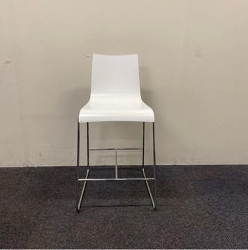 barkruk zithoogte 61 cm, wit - chroom, Huis en Inrichting, Barkrukken, Ophalen of Verzenden, Gebruikt