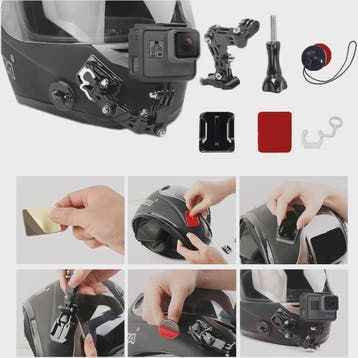 Motorhelm Mount Kit voor GoPro, SJCAM, AKASO, Insta360 - Kin, Verzenden, Nieuw
