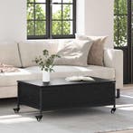 vidaXL Salontafel Zwart Eiken 91 x 55 x 32 cm Bewerkt hout, Huis en Inrichting, Tafels | Salontafels, Verzenden, Nieuw, 50 tot 100 cm