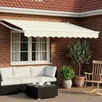 vidaXL Handbediende luifel met LEDs Crème en Wit 3 x 2 m, Verzenden, Nieuw