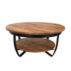 Salontafel Mangohout Rond Maeve 90 cm, Verzenden, Rond, Nieuw, Industriële meubels
