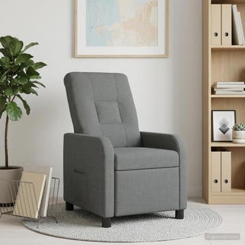 vidaXL Relaxfauteuil Donkergrijs Stof, Huis en Inrichting, Verzenden, Nieuw