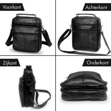 THL Design Leren schoudertas Heren Reporter Large, Overige merken, Verzenden, Zwart, Nieuw