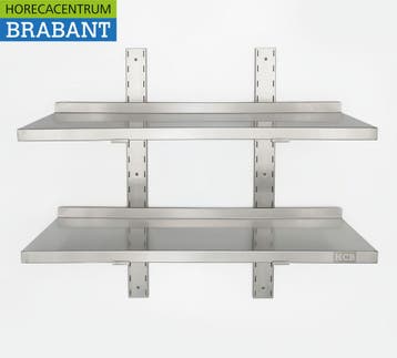 RVS Dubbel wandschap schap 80 x 30 cm Horeca, Ophalen of Verzenden, Nieuw in verpakking