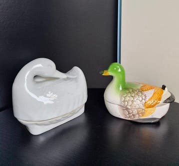 Apilco - Serveerschaal (2) - Keramiek - Decoratieve doos /, Antiek en Kunst