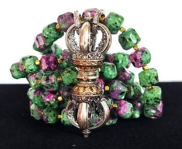 Rubis Zoïsite – Boeddhistische Halsketting – Vajra Dorje met