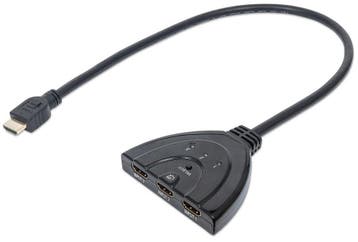 HDMI Schakelaar / Switch 3 In 1 Uit met Drukknop, Verzenden, Zo goed als nieuw