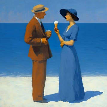 Le Yack - Ice Cream on the Shore - Hand signed