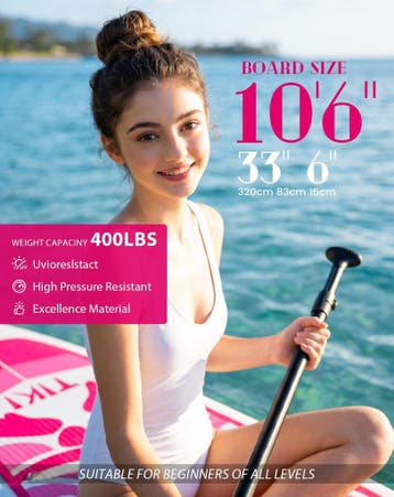Sup Board - Opblaasbaar Paddle Board - 180 kg - Roze/Wit - F, Verzenden, Zo goed als nieuw