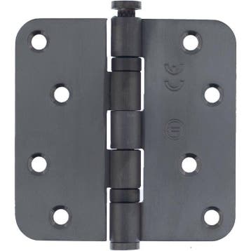 Kogellagerscharnier RVS ronde hoeken 89x89mm PVD antracie..., Ophalen of Verzenden, Nieuw, Rvs, Scharnier