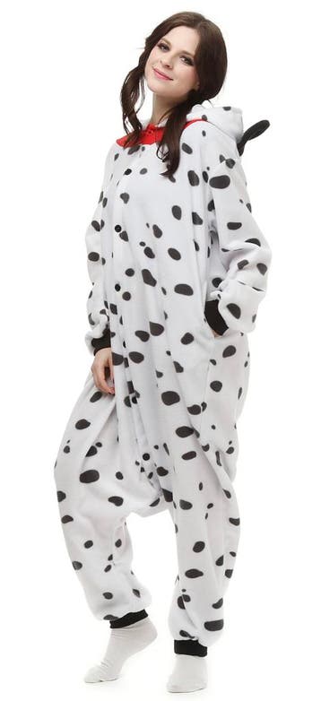 KIMU® Onesie Dalmatiër Pak 128-134 Hond Kostuum Zwart Wit Ge, Ophalen of Verzenden, Nieuw, 134 t/m 140