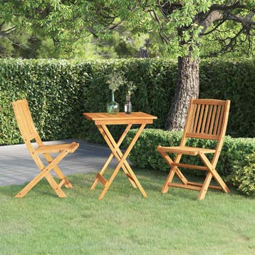 vidaXL 3-delige Tuinset inklapbaar massief acaciahout, Verzenden, Nieuw, Hardhout, Tuinset