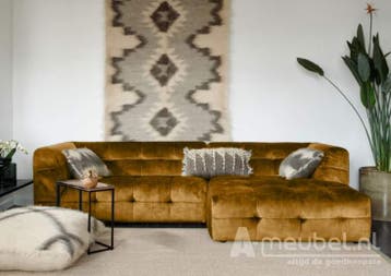Loungebank Castricum - loungebanken - Goud, Nieuw, 150 cm of meer, Stof, 250 tot 300 cm