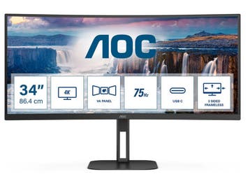 AOC CU34V5C - 34 VA Gebogen Monitor - WQHD 3440x1440 100Hz, Verzenden, Zo goed als nieuw, AOC