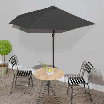 vidaXL Balkonparasol half met aluminium paal 270x144 cm, Verzenden, Nieuw, 2 tot 3 meter