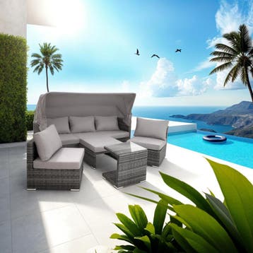 Rotanlounge met aluminium frame San Marino - grijs, Verzenden, Nieuw
