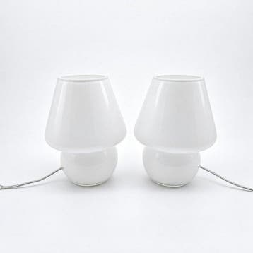 Nachtlampje (2) - Glas - een paar Murano-lampen