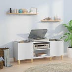 vidaXL Platenkast 121x38x48 cm bewerkt hout wit, Huis en Inrichting, Kasten | Overige, Verzenden, Nieuw