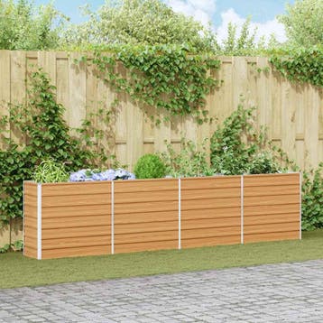 vidaXL Verhoogde plantenbak Licht Bruin 320 x 40 x 77 cm, Verzenden, Minder dan 60 cm, Nieuw, Metaal