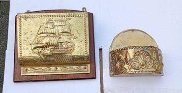 Wandbord (2) - Messing - Peerage - Een paar vintage