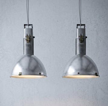Polamp - Plafondlamp - Aluminium - Een paar hanglampen.