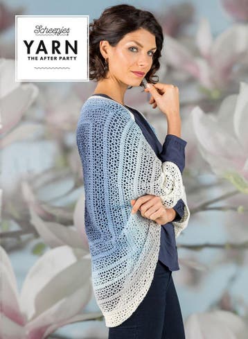 Haakpatroon Bolero Indigo Shrug Damesvest van verloopgaren, Hobby en Vrije tijd, Ophalen of Verzenden, Nieuw