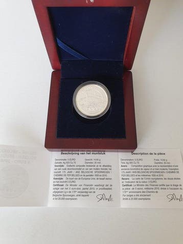 België. 5 Euro 2010 Chemins de Fer Belges (Zonder
