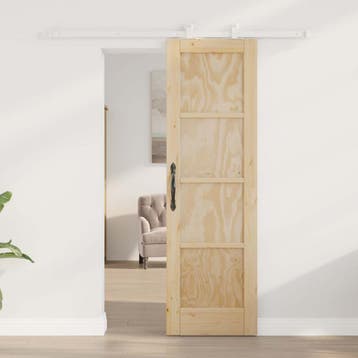 vidaXL Schuifdeur 61 x 198,5 cm Bewerkt hout Natuurlijk en, Verzenden, Nieuw