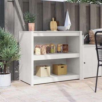 vidaXL Keukenkast MEPPEL Wit 106 x 55 x 92 cm Massief, Verzenden, Nieuw, Wit