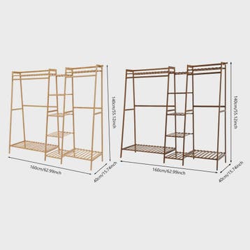Multifunctioneel Trapezium Kledingrek van Bamboe - Garderobe, Verzenden, Nieuw