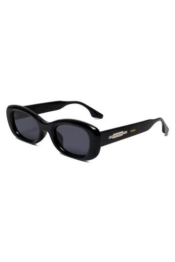 KIMU® Zonnebril Y2K Rond Cat Eye Zwart Montuur Zwarte Glazen, Ophalen of Verzenden, Nieuw, Zwart