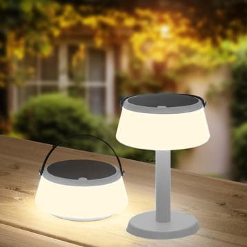 Solar tafellamp Malmo| Warm wit licht | Grijs, Zonne-energie, Kunststof, Verzenden, Minder dan 50 watt