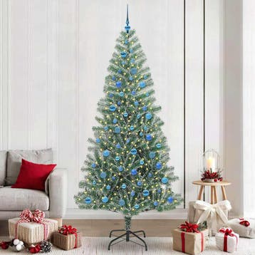 vidaXL Kunstmatige Kerstboom Sneeuw Gevlochten met LED Licht, Diversen, Kerst, Verzenden, Nieuw