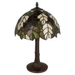 Tiffany tafellamp – Bladmotief &amp; Boomstamvoet – Ø 30,5 × H, Verzenden, Nieuw