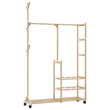 vidaXL Kledingrek met schappen en wielen 100x38x175,5 cm, Verzenden, Nieuw