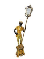 Lantaarn - Grote Veneziaanse Moor - Veelkleurig hout en glas