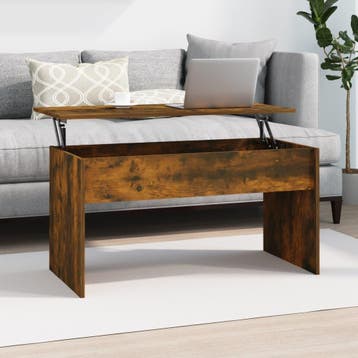 vidaXL Salontafel 102x50,5x52,5 cm bewerkt hout gerookt, 100 tot 150 cm, Verzenden, Nieuw, 50 tot 100 cm
