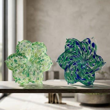 Tafelmiddenstuk (2) - Glas - Bloemen in Kunstglas