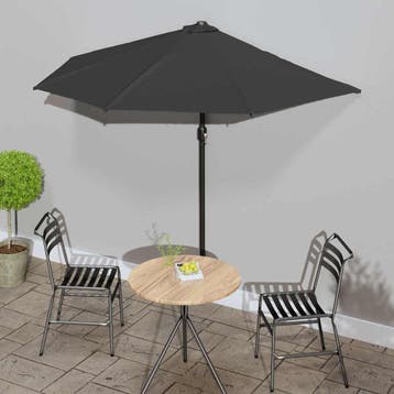 vidaXL Balkonparasol half met aluminium paal 270x144x222 cm, Verzenden, Nieuw, 2 tot 3 meter