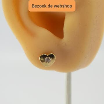 Vintage Gouden Oorringen | Echt Goud | Duurzaam Uniek, Verzenden, Zo goed als nieuw, Knopjes of Stekers, Met edelsteen